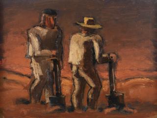 Josef Herman R.A. - Men In The Field