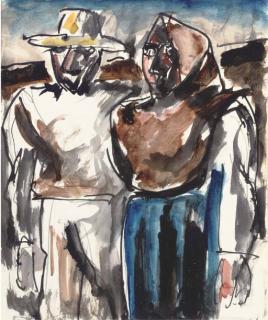 Josef Herman, R.A. - Peasant And Wife