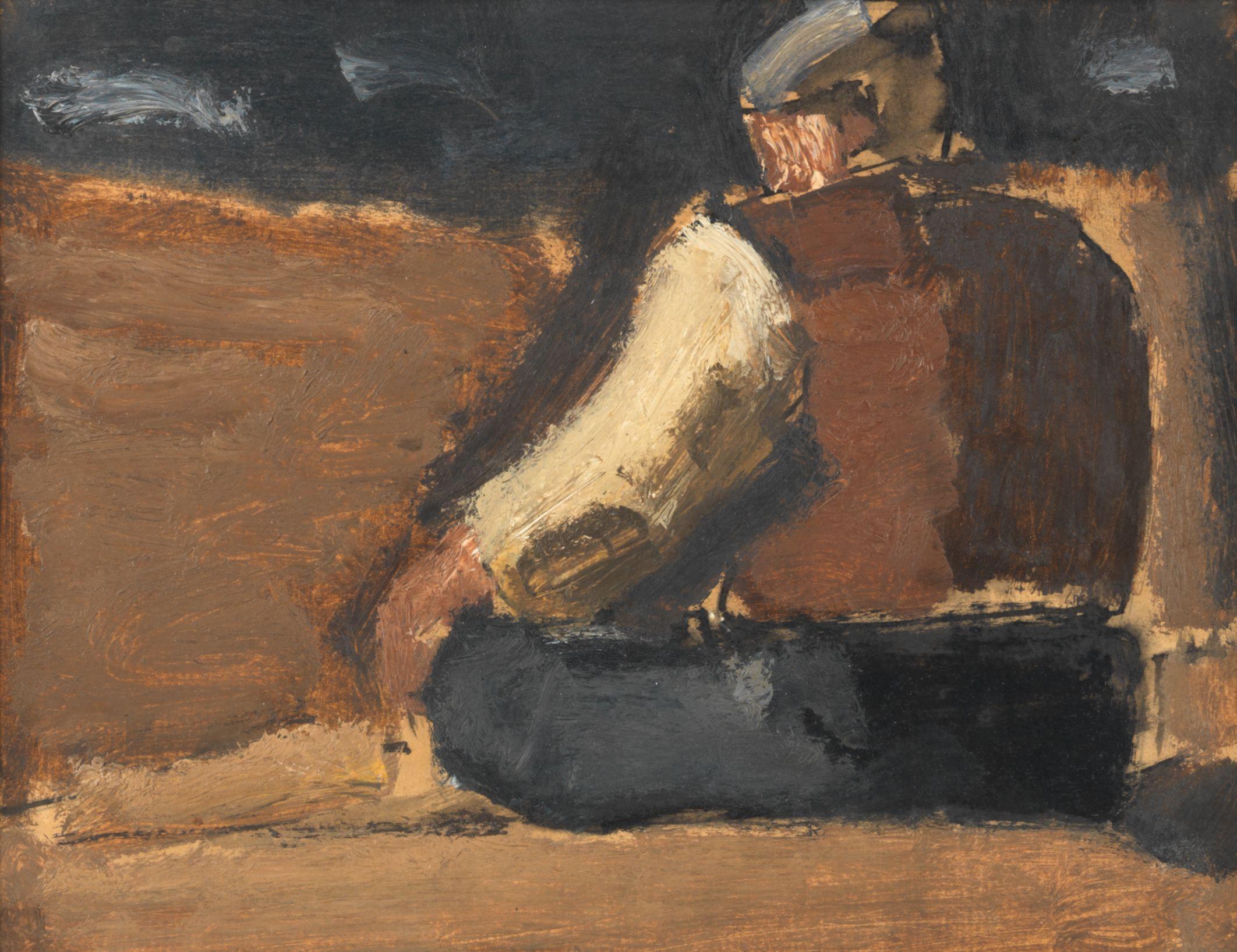 Josef Herman R.A. - Peasant Sitting, Back View