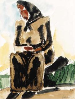 Josef Herman, R.A. - Seated Peasant Lady