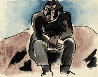 Josef Herman, R.A. - Seated Peasant