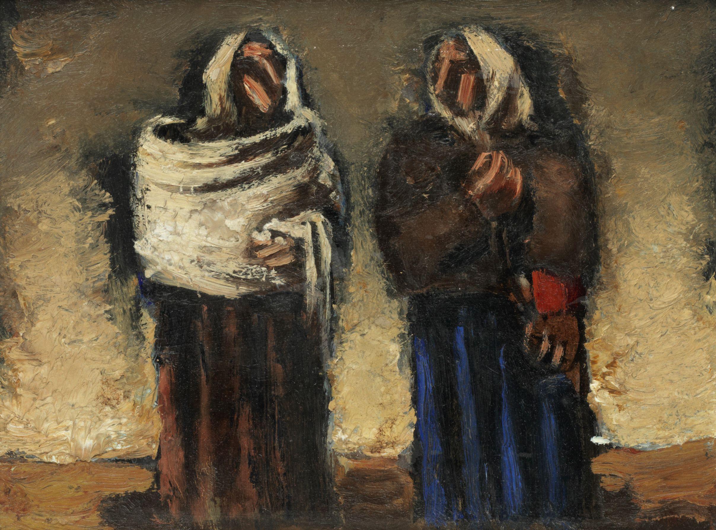 Josef Herman R.A. - The Blue Skirt and the White Shawl