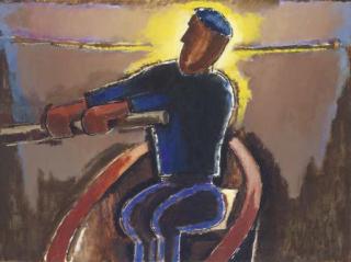 Josef Herman, R.A. - The Rower At Twilight
