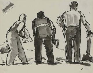 Josef Herman, R.A. - Three Workmen with Shovels