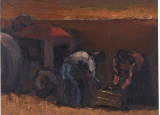 Josef Herman, R.A. - Tractors And Two Workers