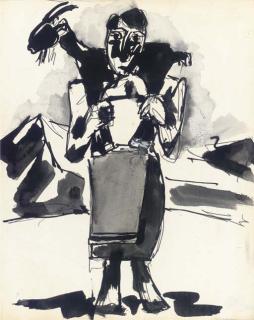 Josef Herman, R.A. - Woman With Goat