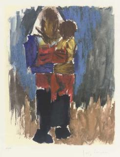 Josef Herman RA - Mother and child