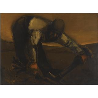 Josef Herman - Peasant In Field