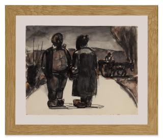 Josef Herman - Talk in the road