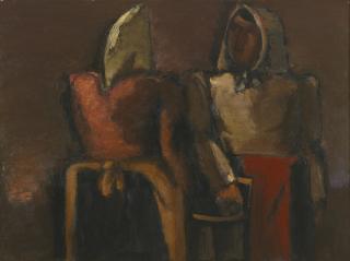 Josef Herman - Two Peasant Women Talking
