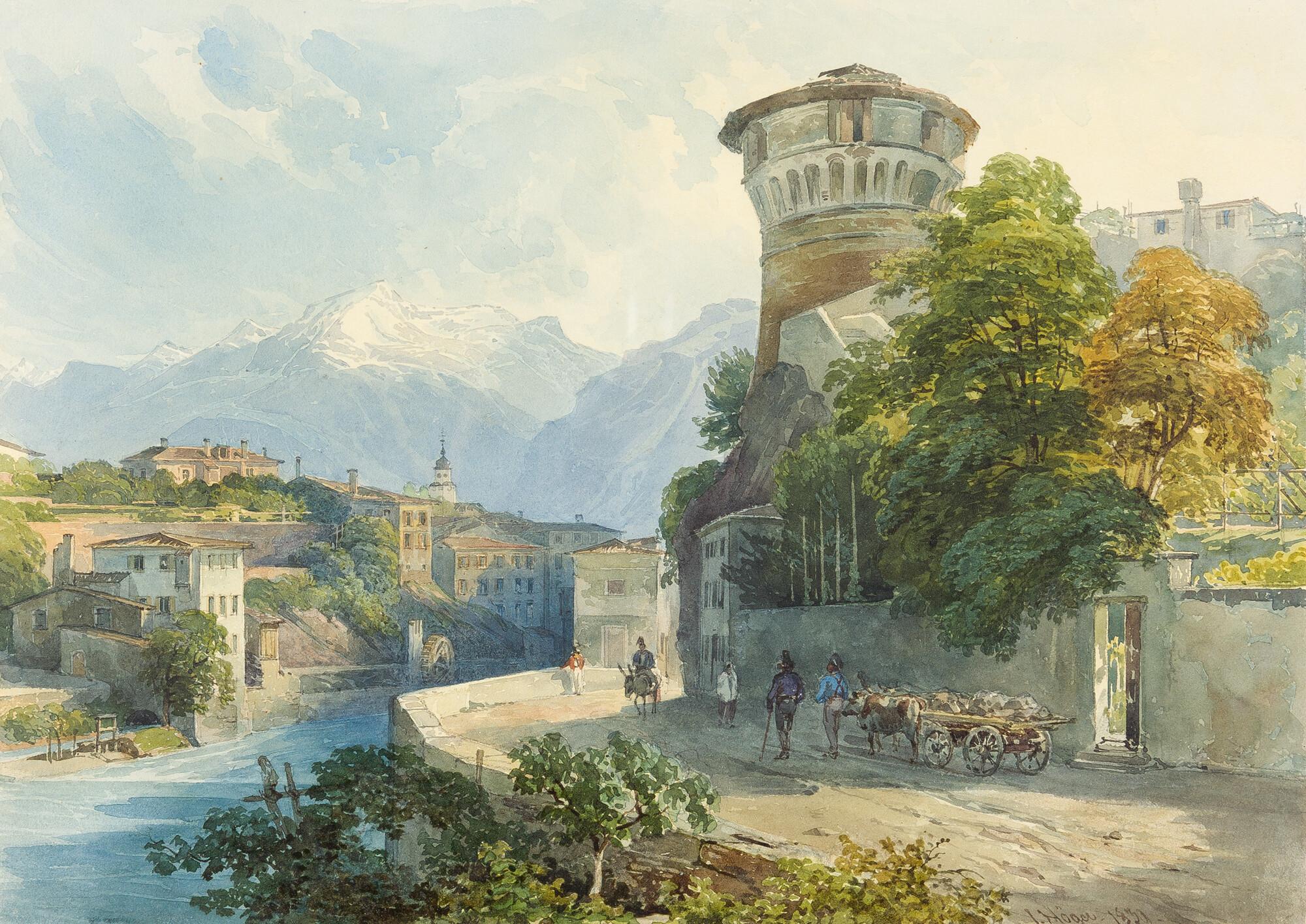 Josef Höger - Rovereto mit Blick auf die Etsch.