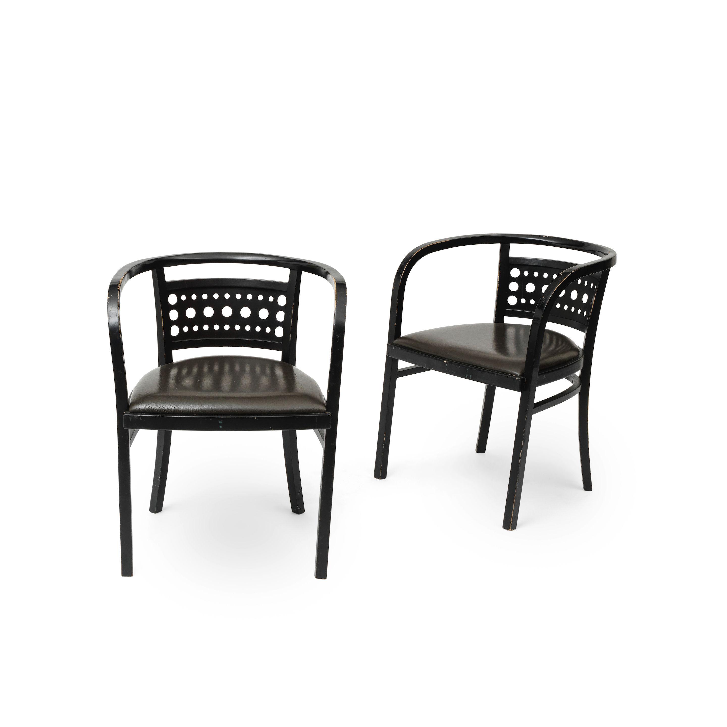 Josef Hoffmann - A set of twelve ebonised Viennese Secessionist armchairs