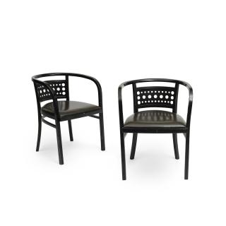 Josef Hoffmann - A set of twelve ebonised Viennese Secessionist armchairs