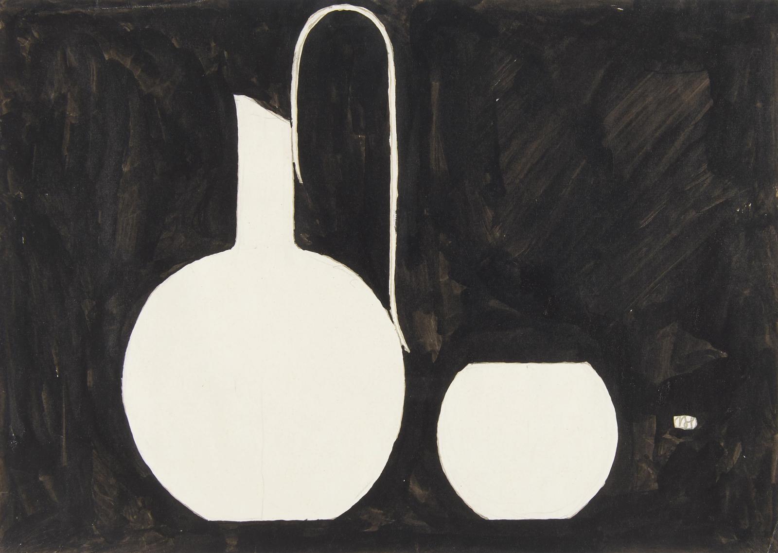 Josef Hoffmann - Likörkaraffe mit Glas. Entwurf.