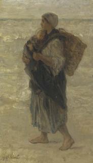 Josef Israels - Woman and Child on the Beach