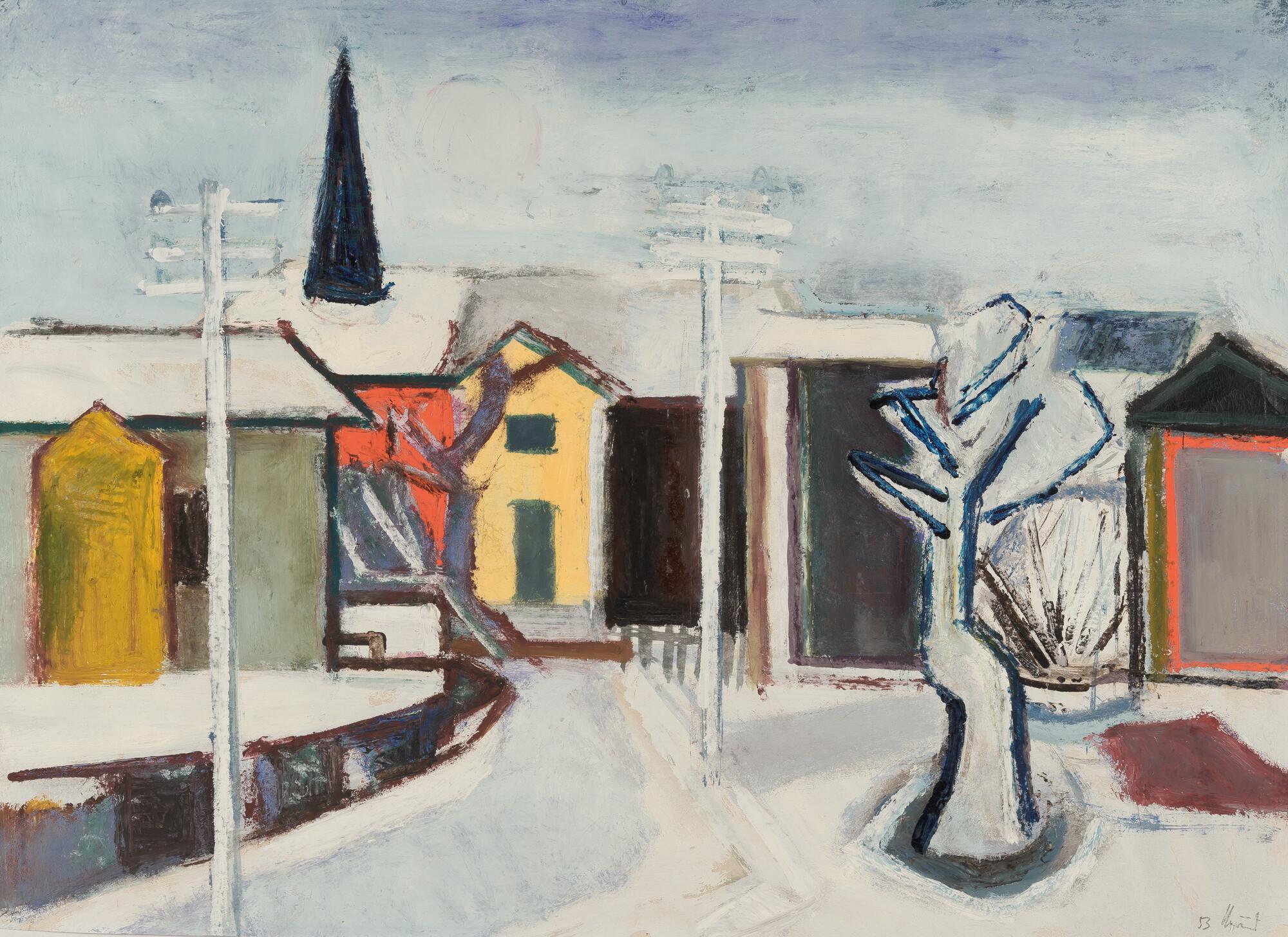 Josef Karl Nerud - Dorfstraße im Winter