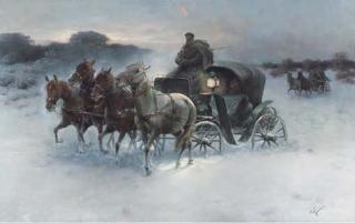 Josef Konarsky - Sledging through the snow