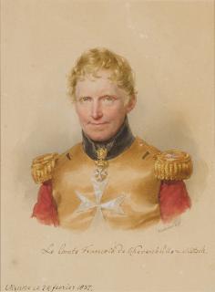 Josef Kriehuber - Half Length Portrait of a soldier, traditionally identified as Le Comte Francois Khevenhüller-Metsch