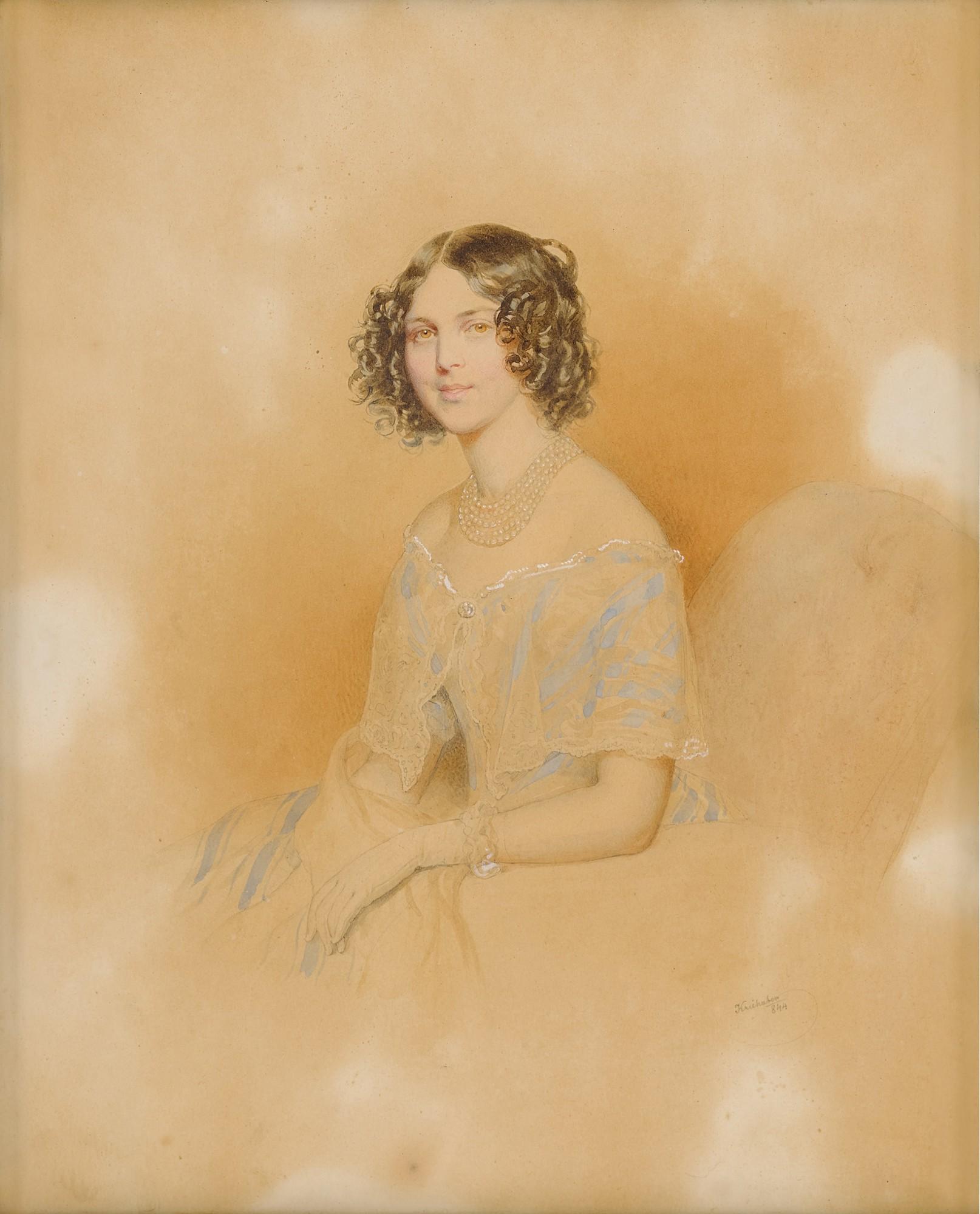 Josef Kriehuber - Portrait of a Young Lady, Seated