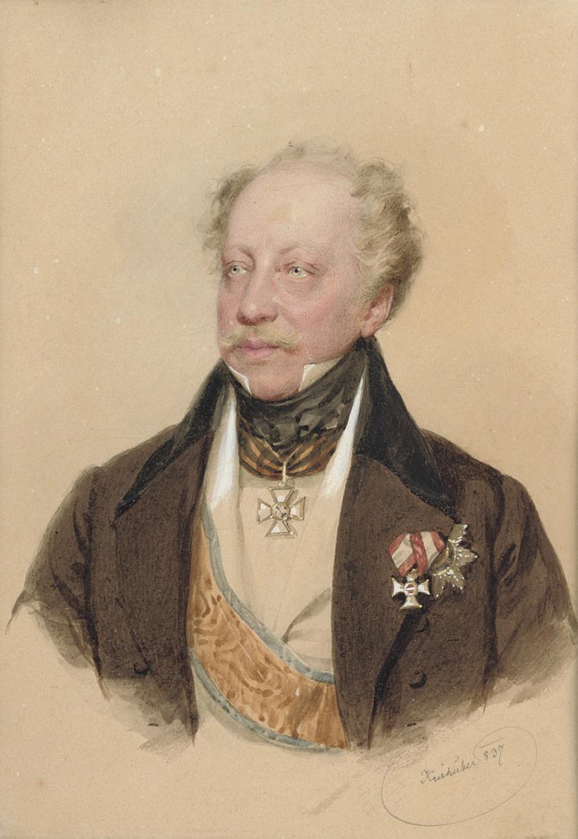 Josef Kriehuber - Portrait of Baron von Tettenborn