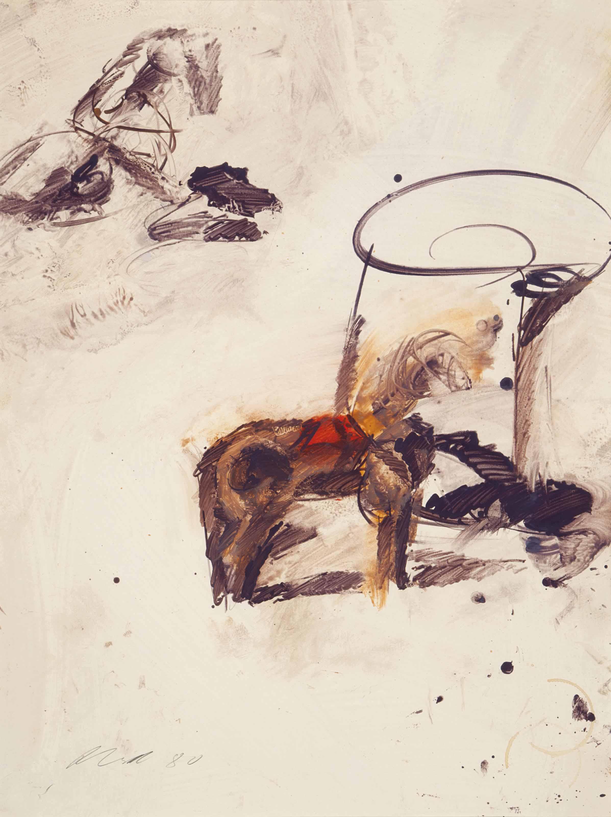 Josef Mikl - Holzpferd Mit Glas