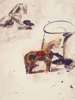 Josef Mikl - Holzpferd Mit Glas