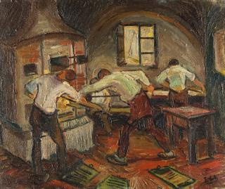 Josef Scharl - In der Backstube.