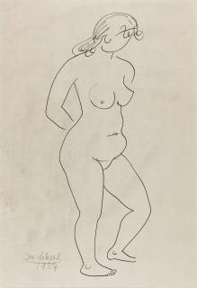 Josef Scharl - Stehender weiblicher Akt.