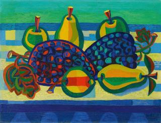 Josef Scharl - Stillleben mit Weintrauben