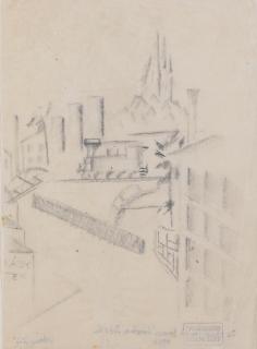 Josef Šíma - Czech Study For Train And Depot In Brno (Studie Pro Vlak A Skladiště V Brně)