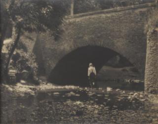 Josef Sudek - Untitled (Boy Crossing Stream)