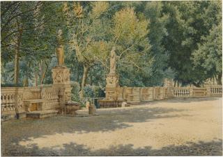 Josef Theodor Hansen - Terrace In The Gardens Of The Villa Borghese, Rome