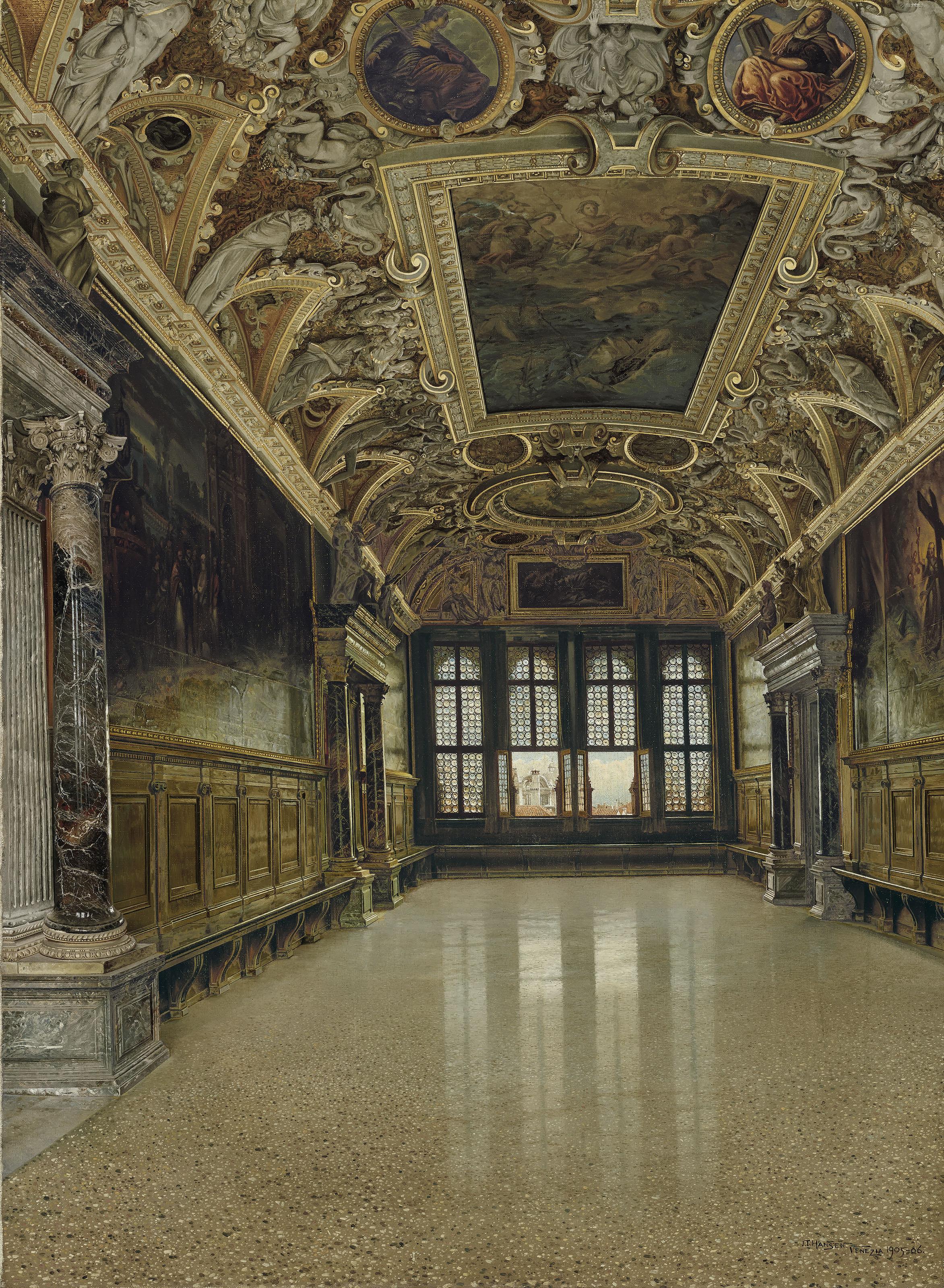 Josef Theodor Hansen - The Sala delle Quattro Porte, Doge\'s Palace, Venice