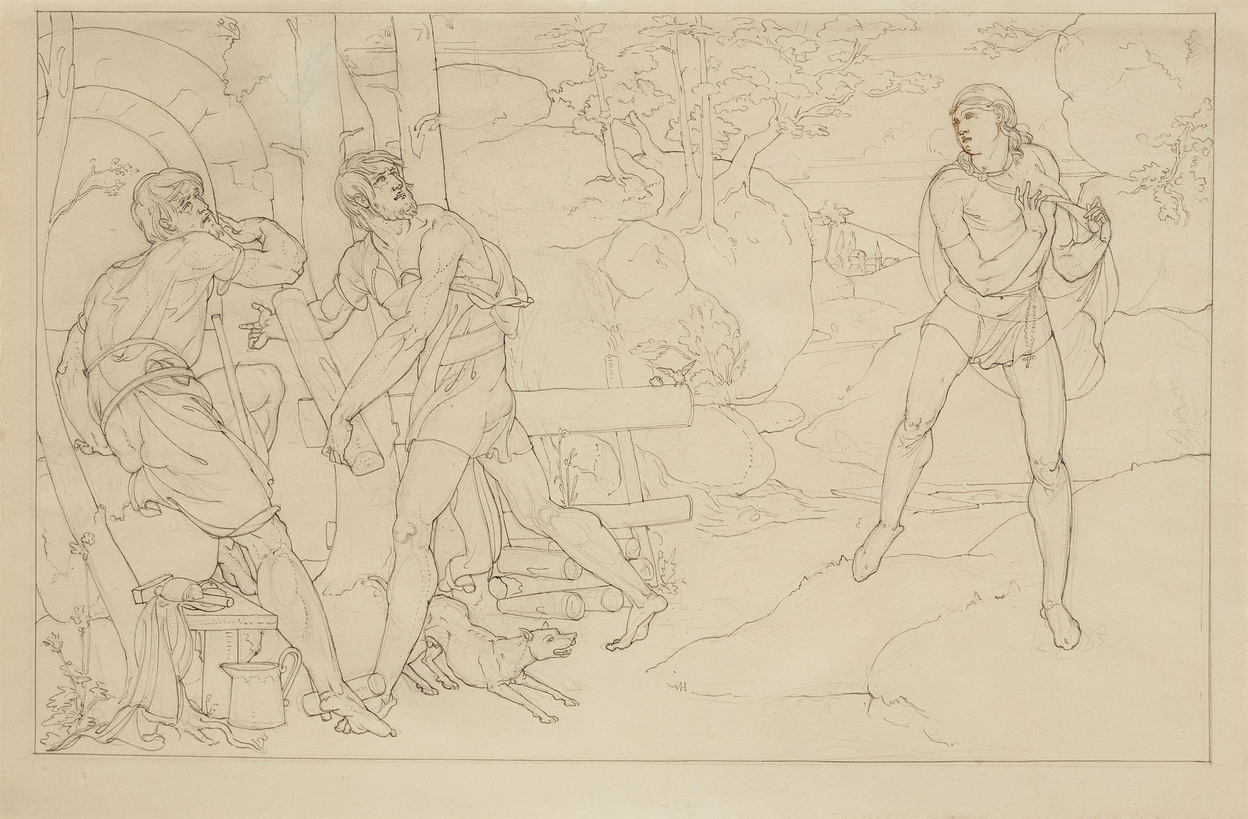 Josef von Führich - Der Gang zum Eisenhammer - Illustration zu Schillers gleichnamigem Gedicht