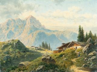 Josef von Schlögl - Almhütte in den Chiemgauer Alpen