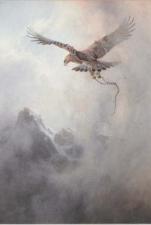 Josef Wolf - The escapee, a golden eagle in mid-flight