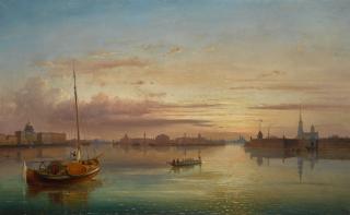 Joseph Andreas Weiss - View Of The Neva From The Troitsky Bridge