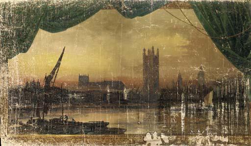 Joseph Arthur Palliser Severn - The Palace of Westminister from the Thames