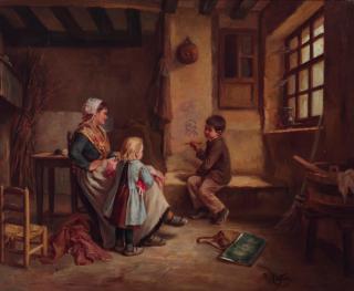 Joseph Athanase Aufray - The drawing lesson