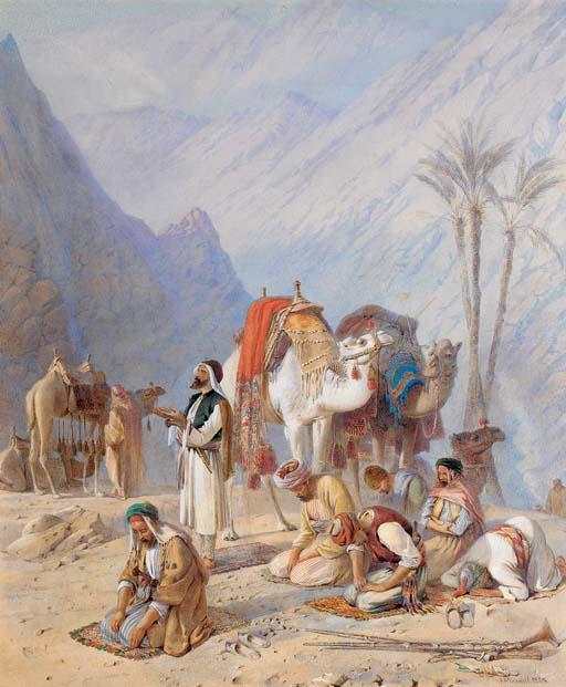 Joseph Austin Benwell - Halt for prayer under Mount Horeb