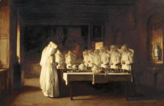 Joseph Bail - Sisters of Charity Saying Grace Before a Meal at the Hospice in Beaune, France, (Le Benedicté)