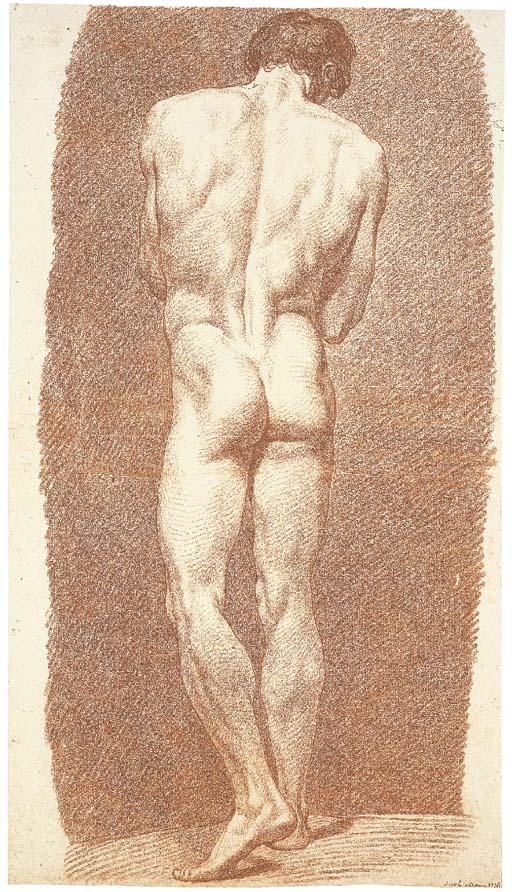 Joseph-Benoît Suvée - Study of a male nude, seen from behind