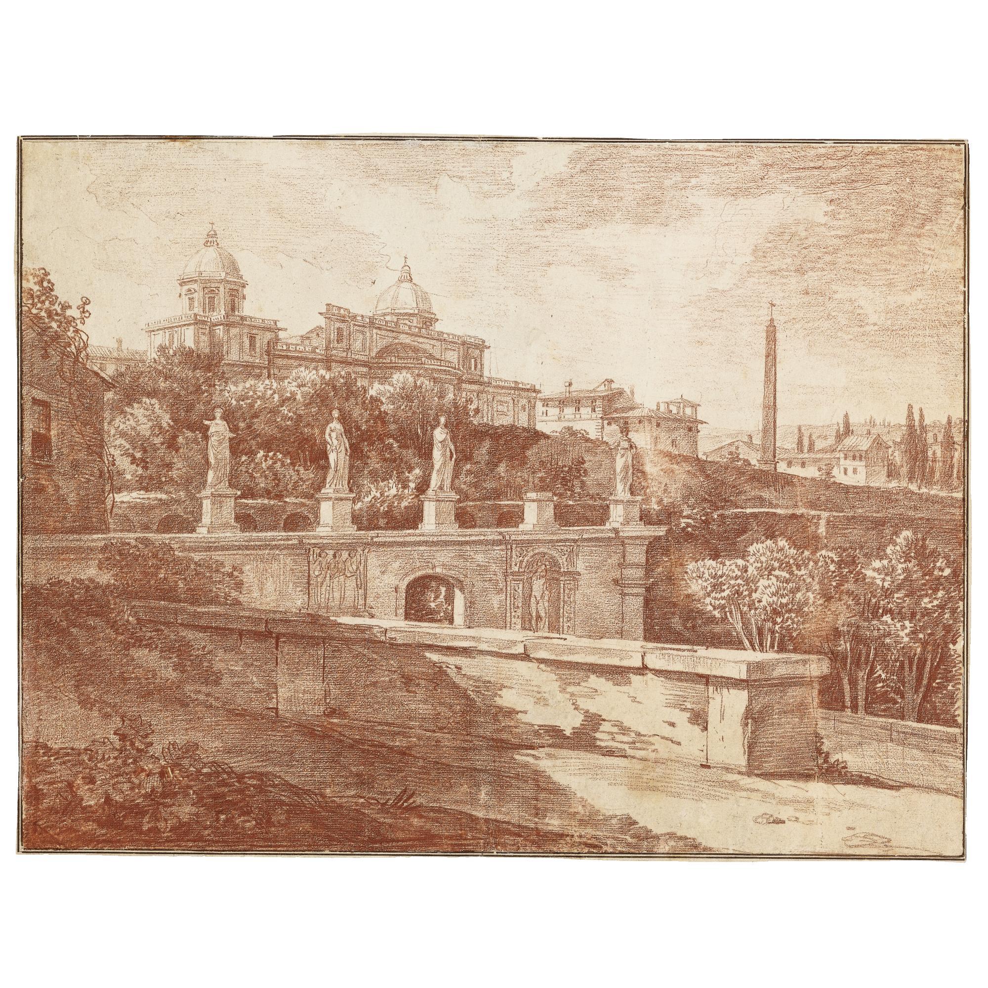 Joseph Benoît Suvée - View Of The Esquiline Hill And The Basilica Of Sta. Maria Maggiore In Rome