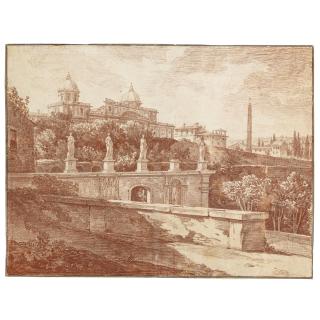 Joseph Benoît Suvée - View Of The Esquiline Hill And The Basilica Of Sta. Maria Maggiore In Rome