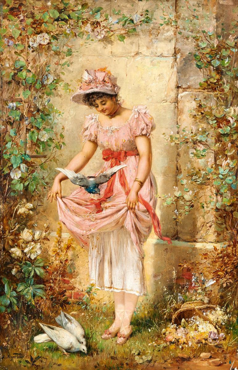 Joseph Bernard - Mädchen mit Tauben