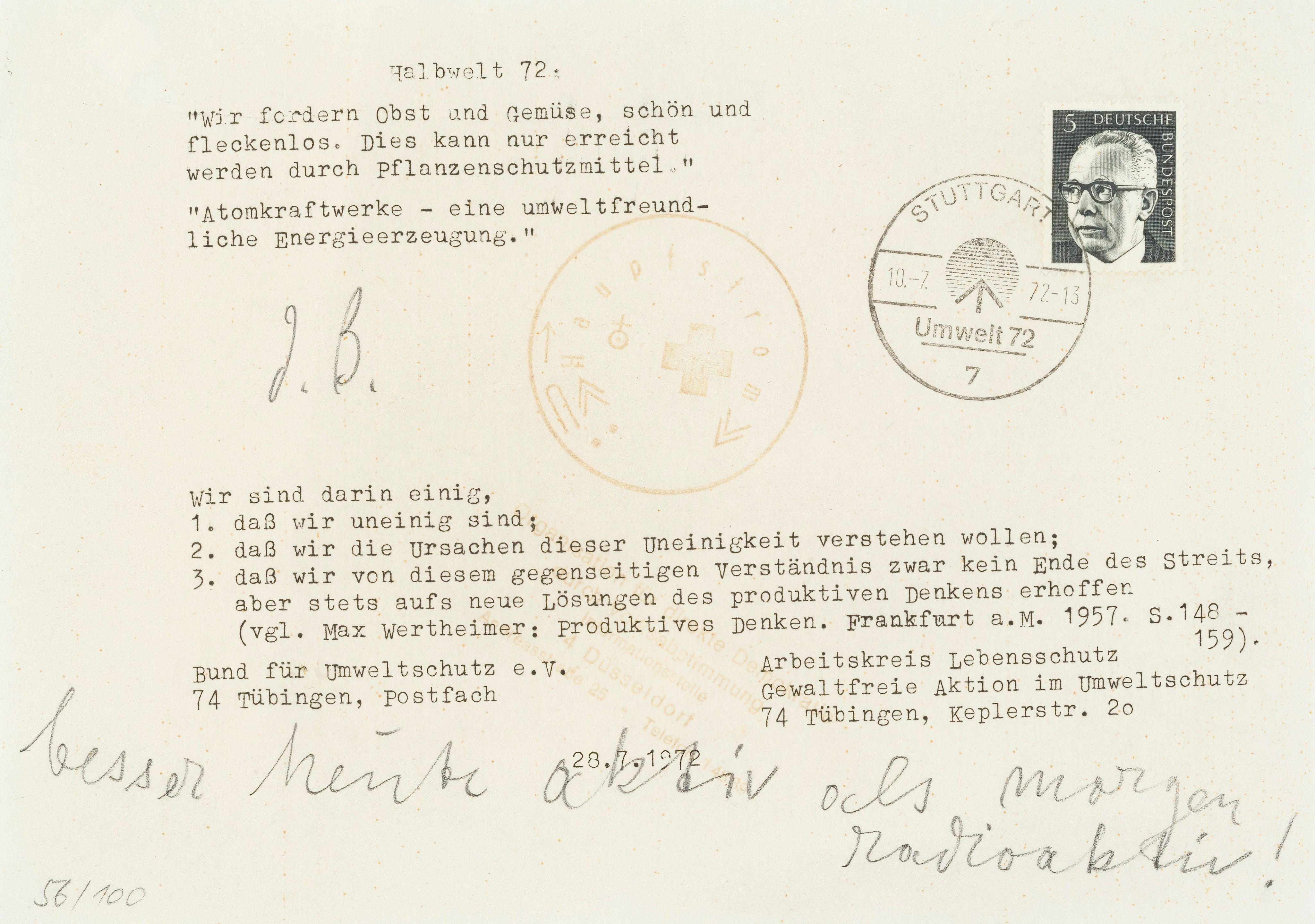 Joseph Beuys - Besser heute aktiv, 1972