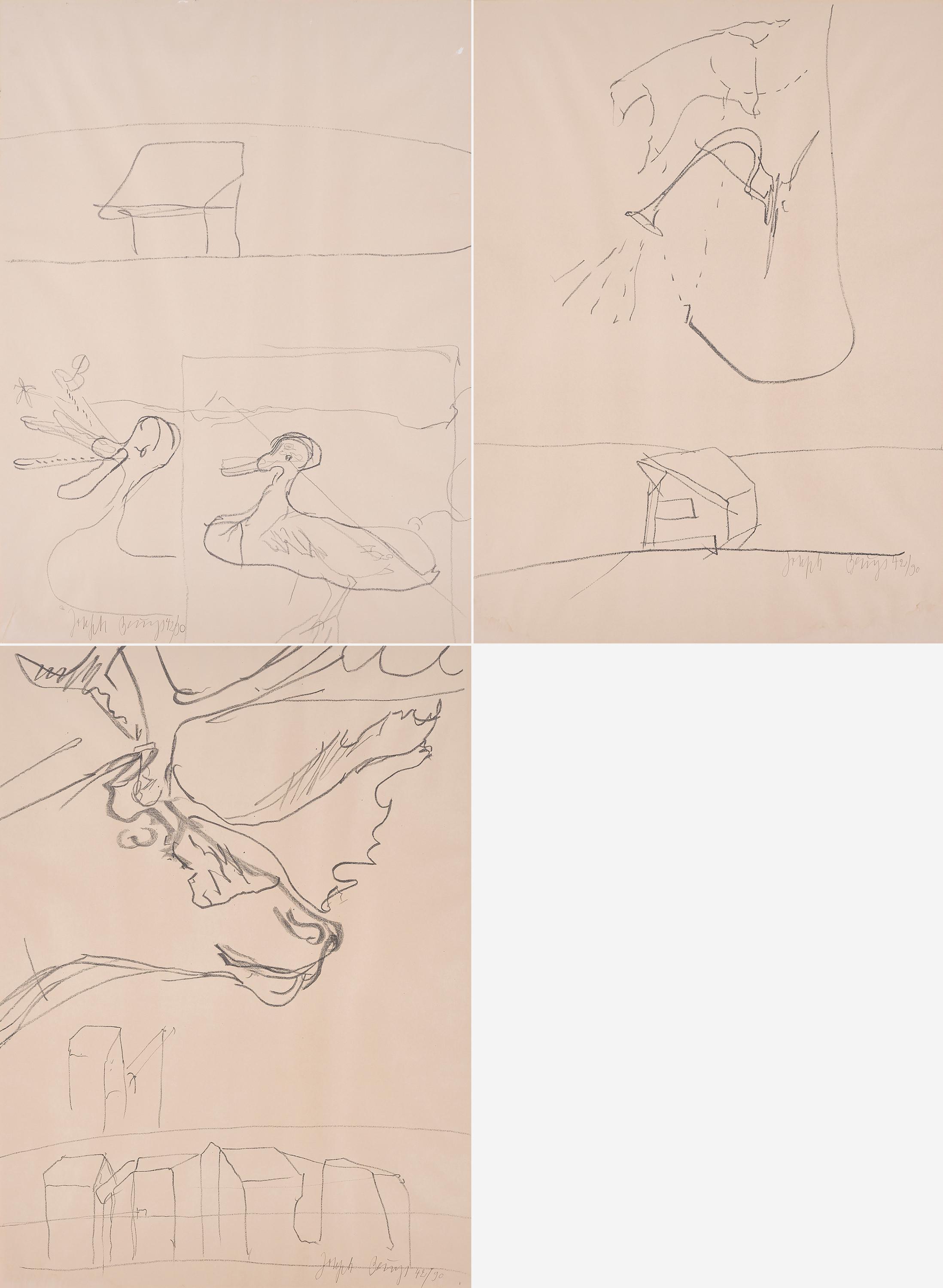 Joseph Beuys - Geschnatter unterhalb der Hütte, Sternbild des Bären und Junger Elch über dem Haus des alten Müllers.