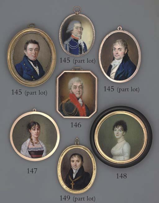 Joseph Boze - Johanna Catherina Berck (1778-1847) In Spotted White Dress, Gold Necklace, Drop-Pearl Earring, Curling Hair