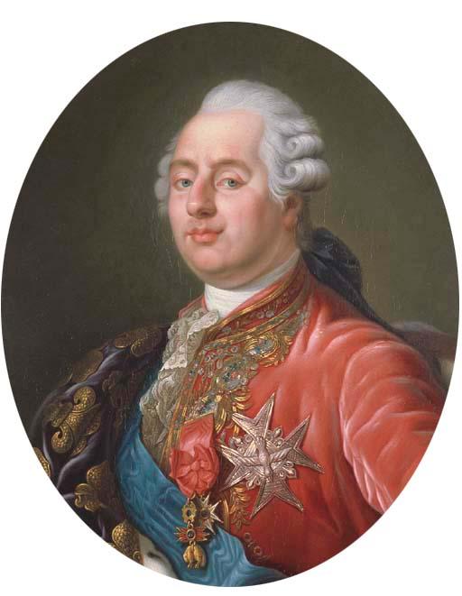 Joseph Boze - King Louis Xvi of France, Bust-Length, Wearing The Order of The Golden Fleece, The Order of Saint Esprit And The Order of Saint Louis, With A Fleur de Lys Embroidered Drape Over His Right Shoulder