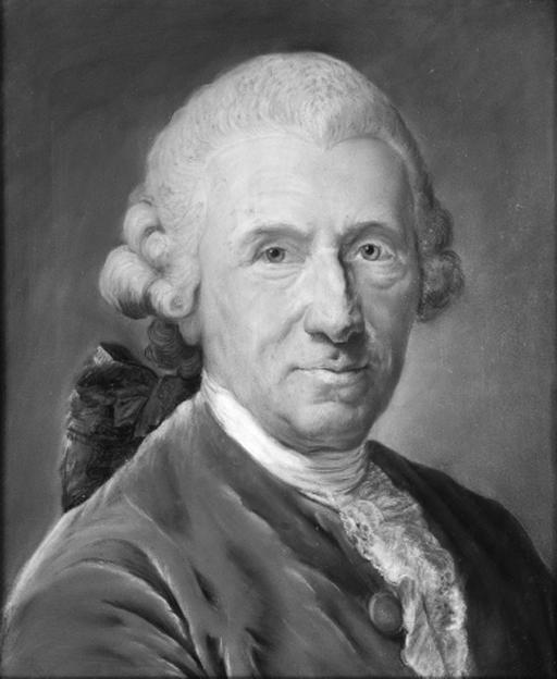 Joseph Boze - Portrait of a man wearing a cadogan, bust length